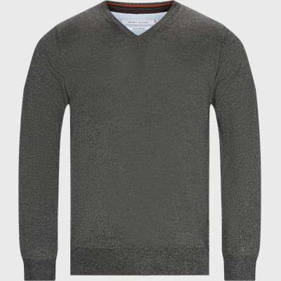 Salina Merino V-neck Knit Sweater Regular fit | Salina Merino V-neck Knit Sweater | Grey